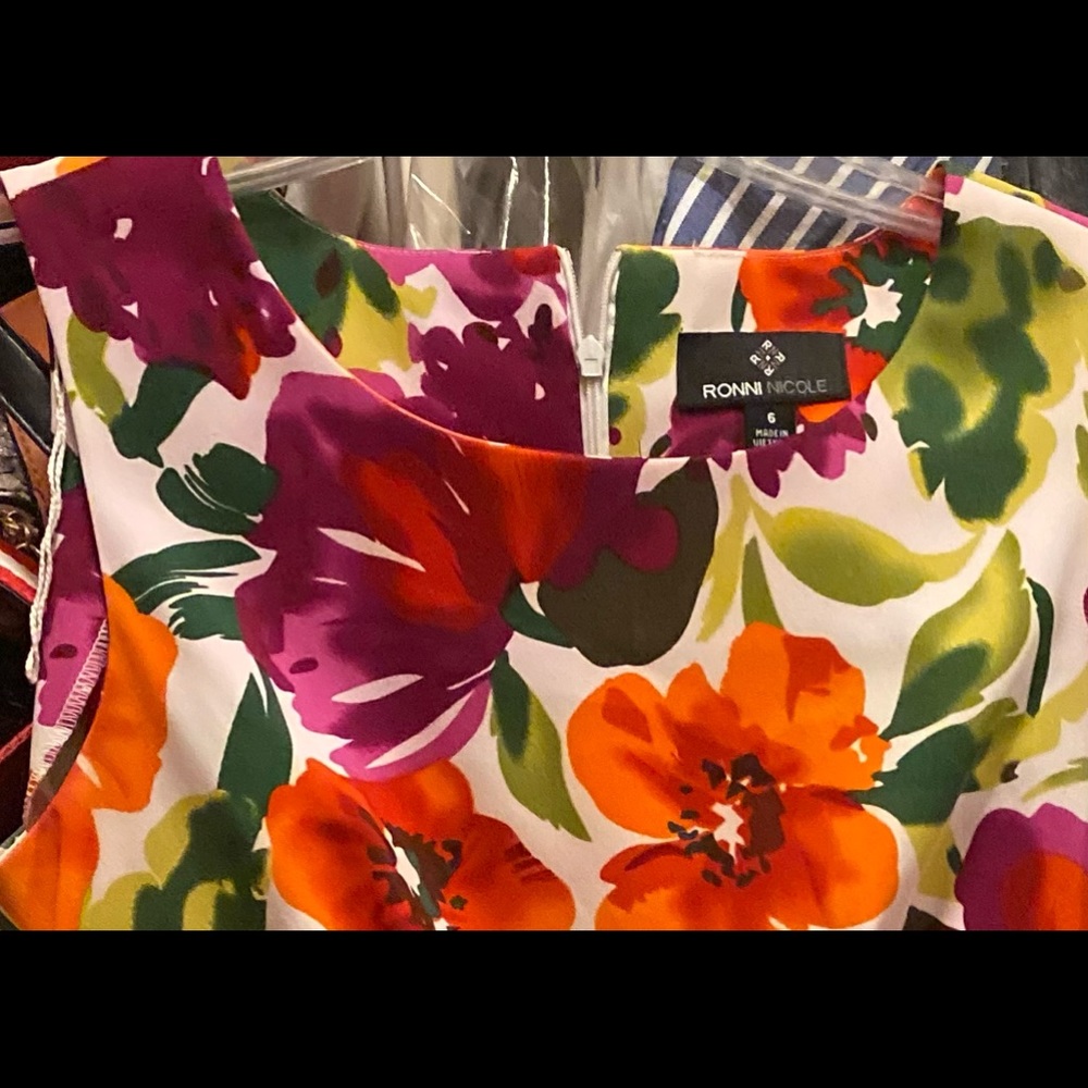 Colorful flower print dress